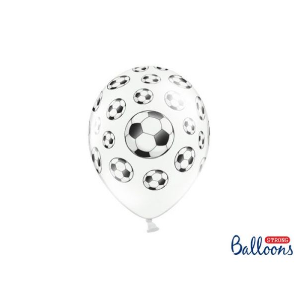 Ballonger med Fotball 30cm, 6 pk