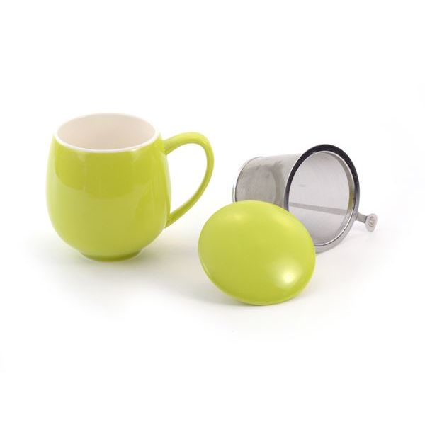 Saara lime~ tekopp med lokk og sil