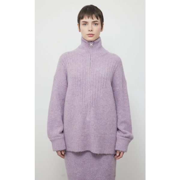 Rips Zip Sweater Lilac | Rips Zip Sweater Lilac fra ILAG