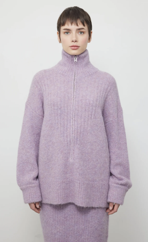 Rips Zip Sweater Lilac | Rips Zip Sweater Lilac fra ILAG