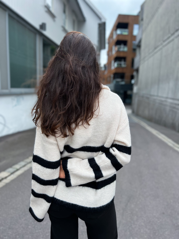 Maline Knit Half Zip - Birch/Black - Image 6