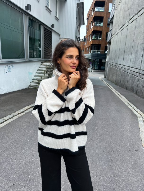 Maline Knit Half Zip - Birch/Black - Image 8