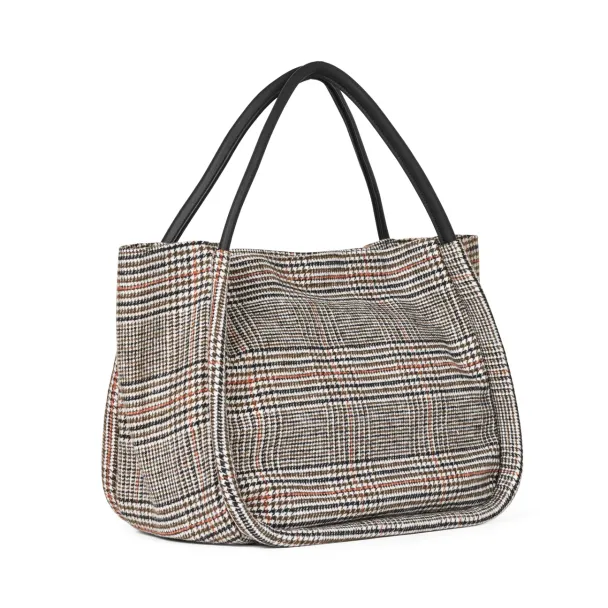 Day Woolen Check Small Shopper - Image 4