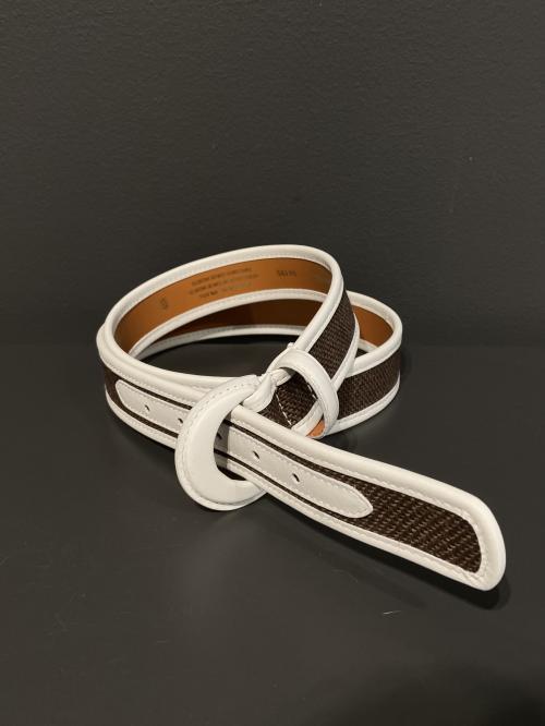 Marron/Ivorie Calfskin Belt