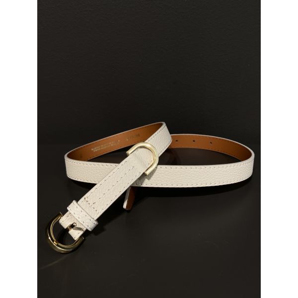 Ecru Calfskin Belt