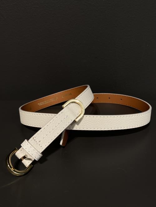 Ecru Calfskin Belt