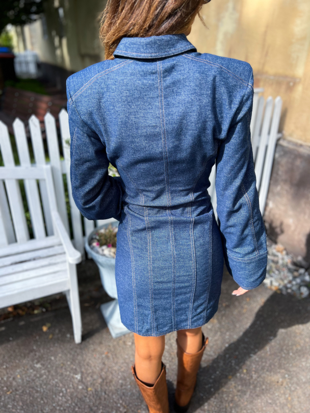 Vlora Short Dress - Dark Blue Denim  - Image 7