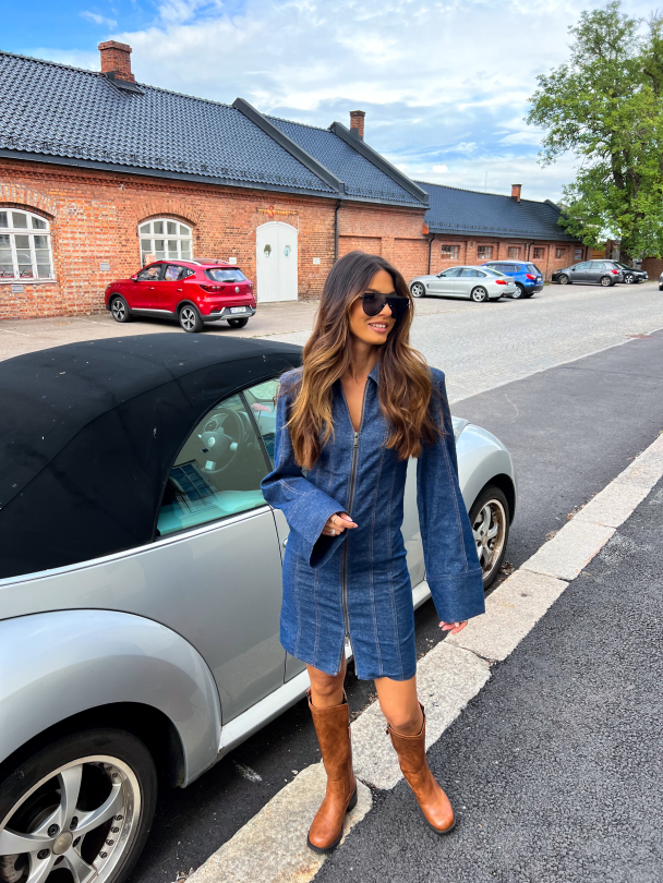 Vlora Short Dress - Dark Blue Denim  - Image 9