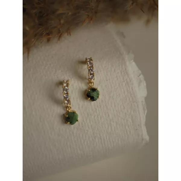 Green Agate Hoop