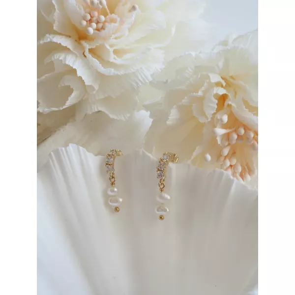 Twin Pearl Hoop