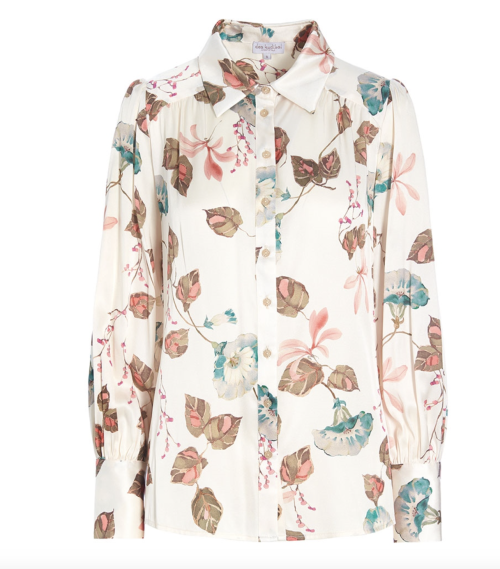 Asta Silk Blouse Bindweed Cream  | Asta Silk Blouse Bindweed Cream fra Dea Kudibal.