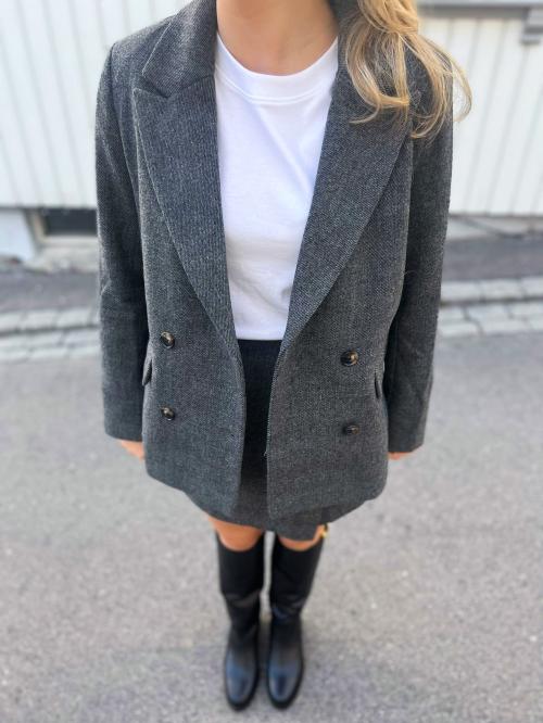 Summer Wool Mix Blazer - Grey Melange 