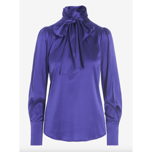 Elsa Blouse Royal Purple | Elsa Blouse Royal Purple W/Bow Collar fra Dea Kudibal