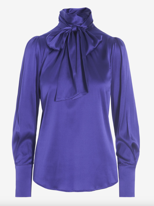 Elsa Blouse Royal Purple | Elsa Blouse Royal Purple W/Bow Collar fra Dea Kudibal