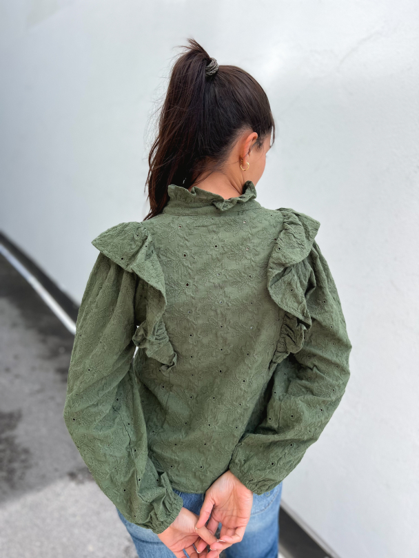 Maya Blouse Broderie - Green - Image 7