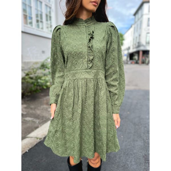 Uma Dress Broderie - Green 