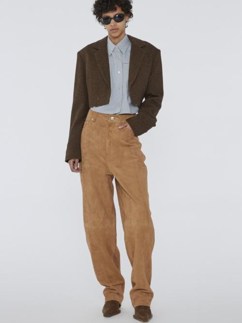 Suede Straight Pants