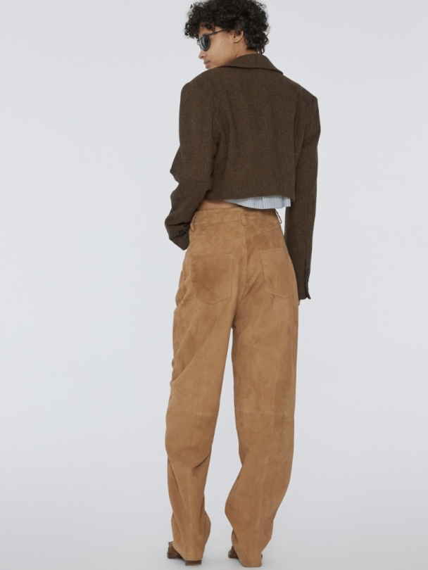 Suede Straight Pants - Image 5