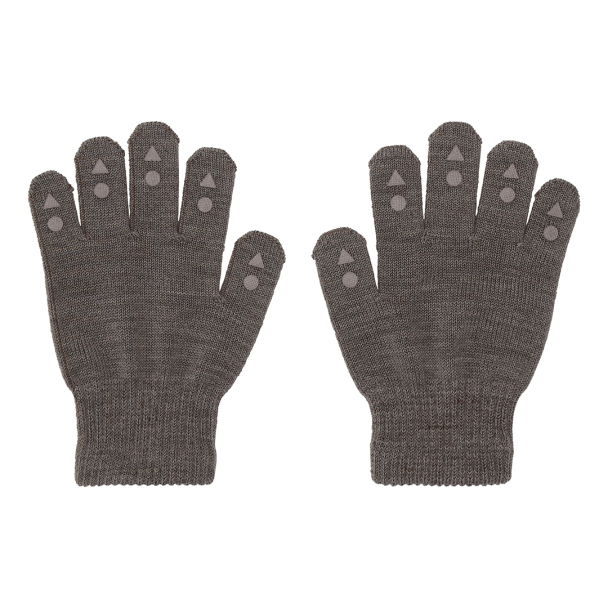 Wool Grip Gloves - Brown Melange - Image 1