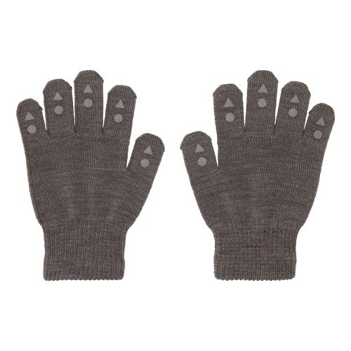 GOBABYGO | Wool Grip Gloves - Brown Melange