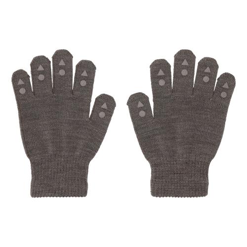 GOBABYGO - WOOL GRIP GLOVES BROWN MELANGE