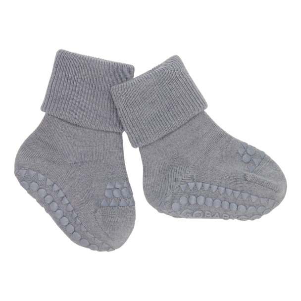 Non-slip Socks Wool - Grey Melange - Image 1