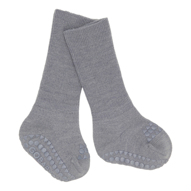 Non-slip Socks Wool - Grey Melange - Image 3