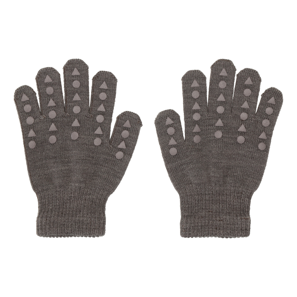 Wool Grip Gloves - Brown Melange - Image 2