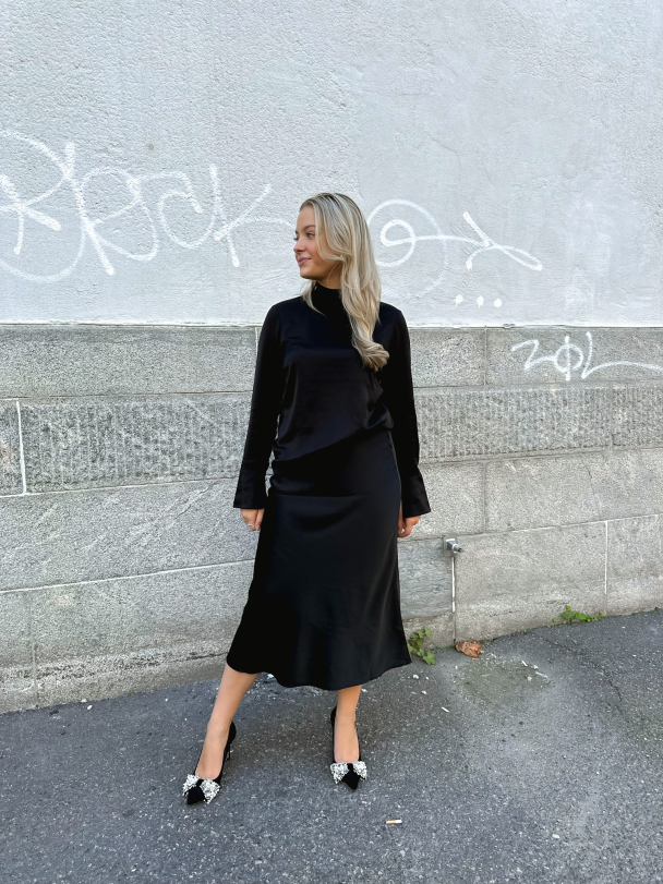 Lena midi skirt - Black - Image 4