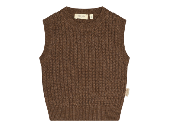 Strikket vest, Walnut - Petit Piao