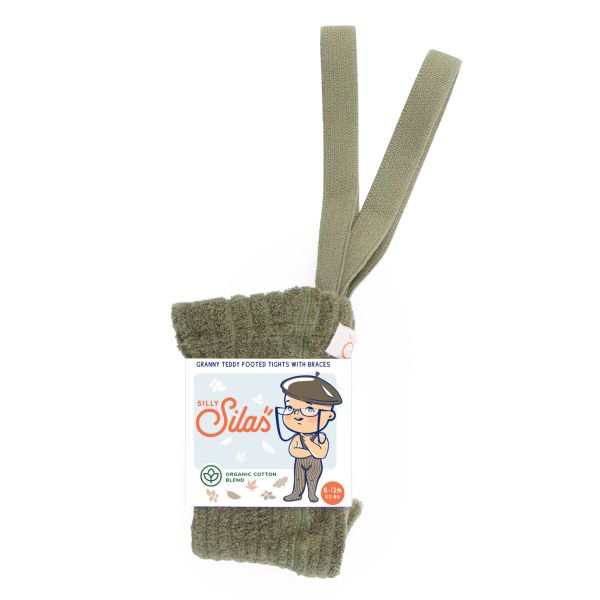 SILLY SILAS - GRANNY TEDDY TIGHTS OLIVE
