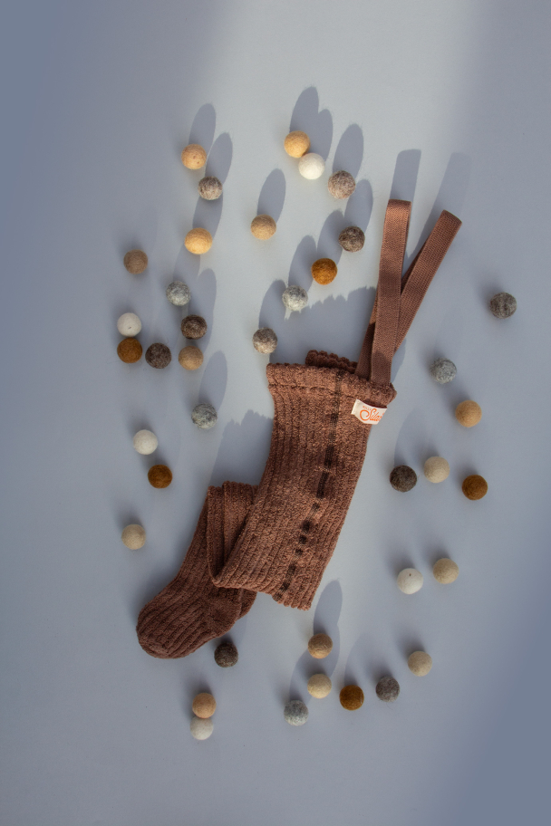 Granny Teddy Footed Tights - Granola - Image 2