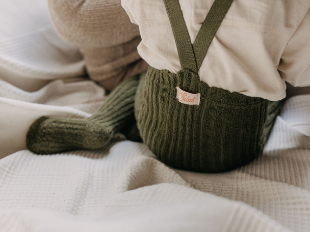 Granny Teddy Footed Tights - Olive - Image 3