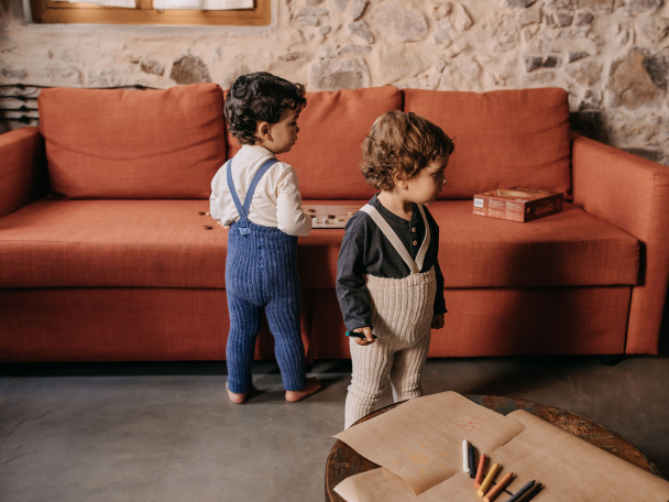 Granny Teddy Footless Tights - Steel Blue - Image 3