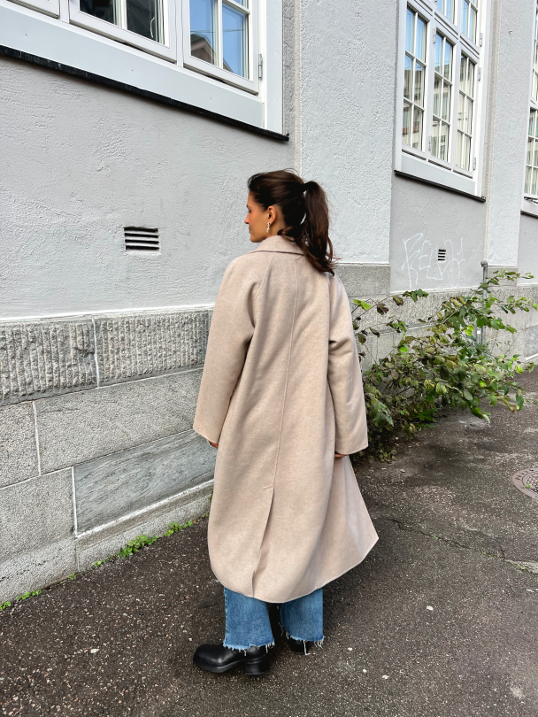 New Tama Handmade Wool Coat - Sandshell Melange - Image 5