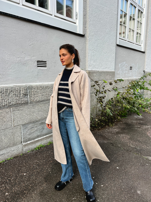 New Tama Handmade Wool Coat - Sandshell Melange - Image 7