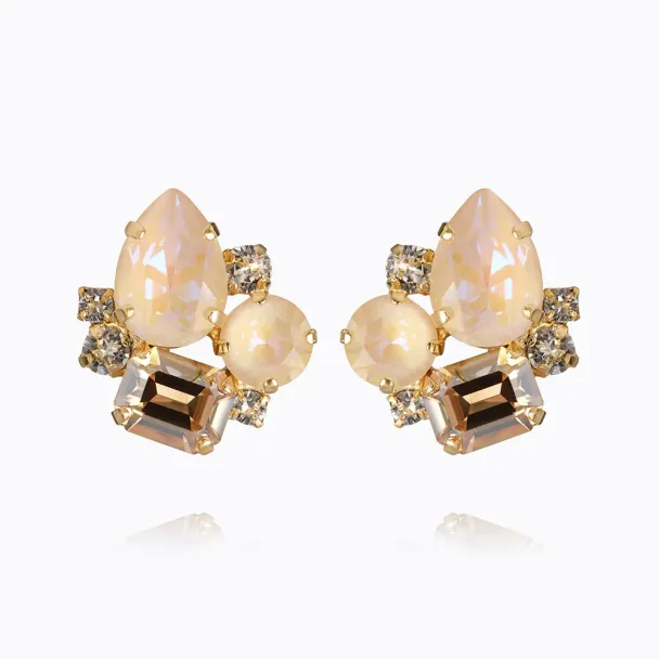 Angelina Earrings Clips Gold - Ivory Delite Combo - Image 1