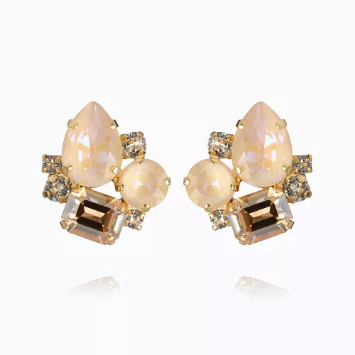 Angelina Earrings Clips Gold - Ivory Delite Combo