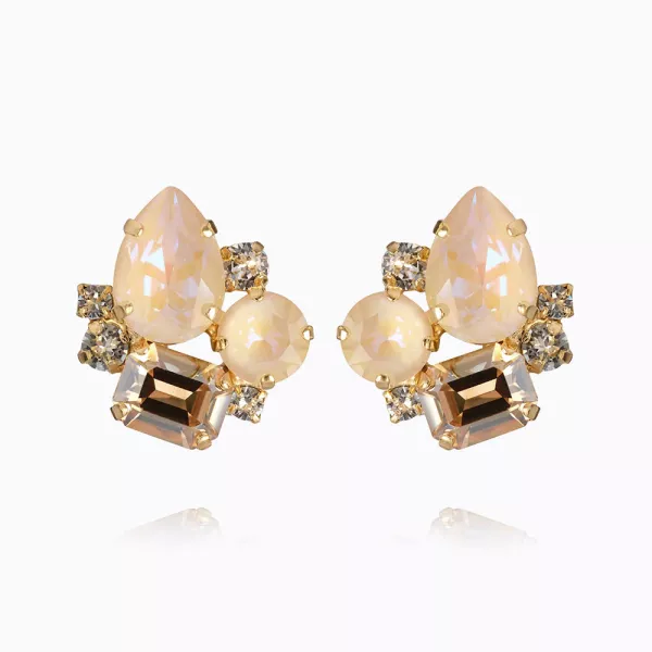 Angelina Earrings Clips Gold - Ivory Delite Combo