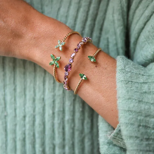 Crystal Star Bracelet Gold - Peridot - Image 2