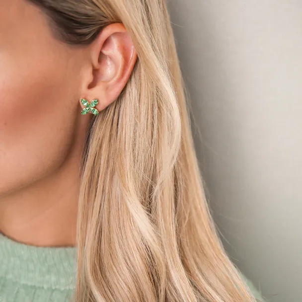 Crystal Star Earrings Gold - Peridot  - Image 2