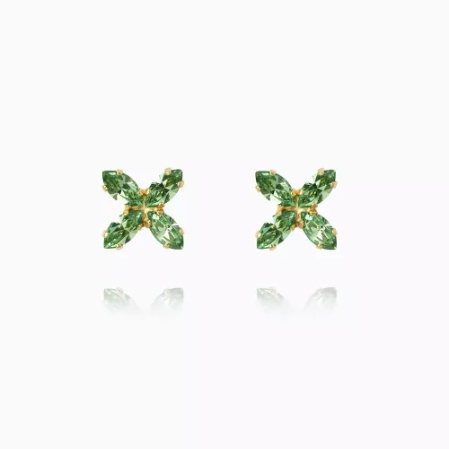 Crystal Star Earrings Gold - Peridot 