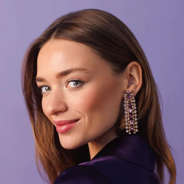 Mini Penelope Earrings Gold - Iris Combo - Image 2