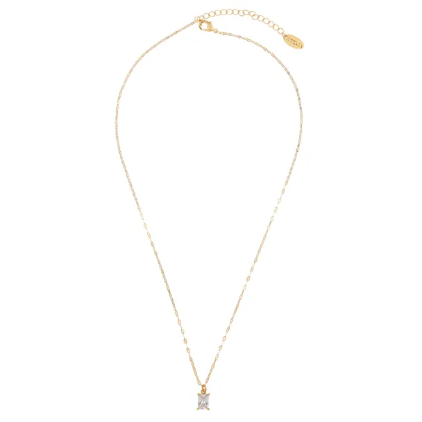 ORELIA Crystal Baguette & Dainty Necklace - Image 2
