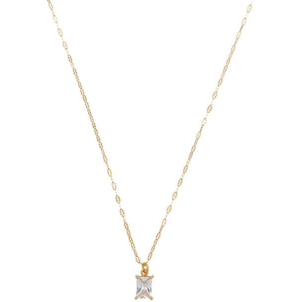 ORELIA Crystal Baguette & Dainty Necklace - Image 1