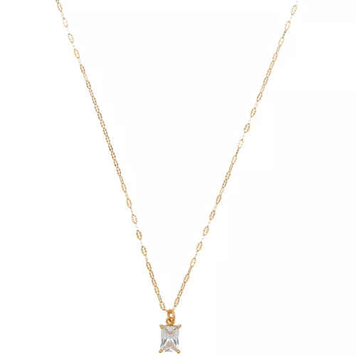 ORELIA Crystal Baguette & Dainty Necklace