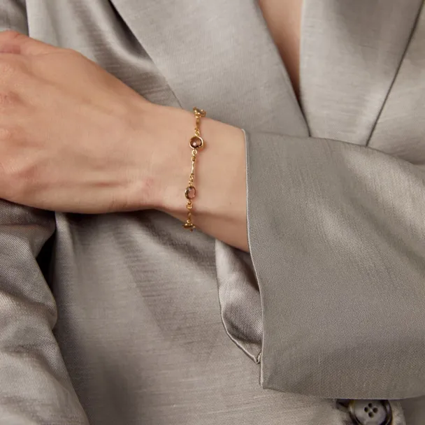 ORELIA Snake Grey Crystal & Link Bracelet - Image 3