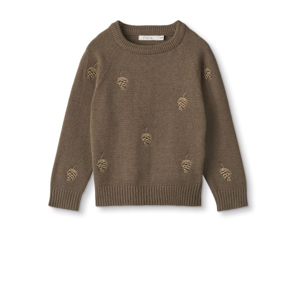Benna Pullover med broderte kongler, Cub - Fliink