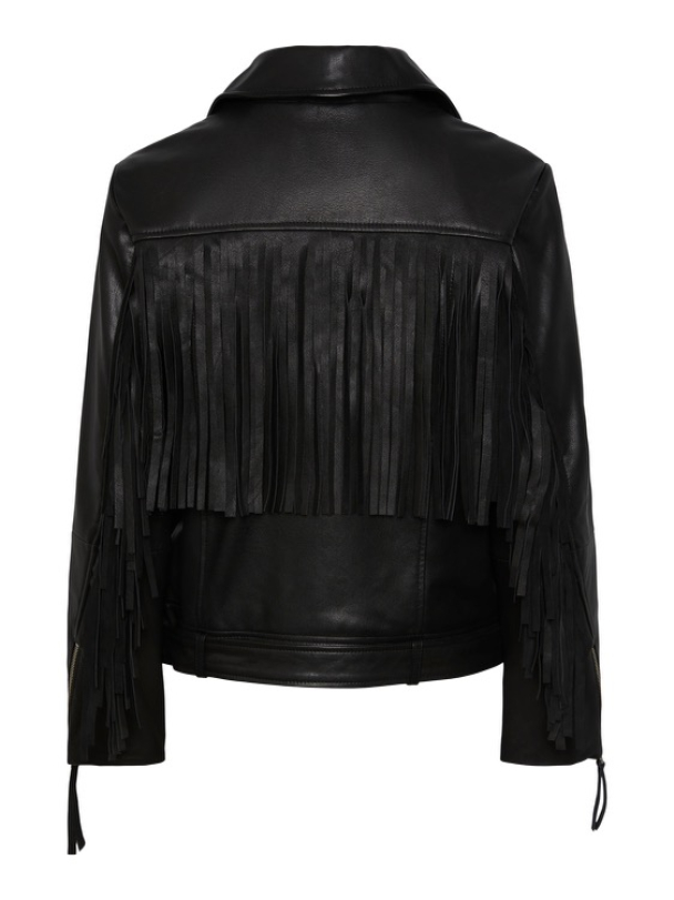 Y.A.S Freya Fringe Leather Jacket - Image 2