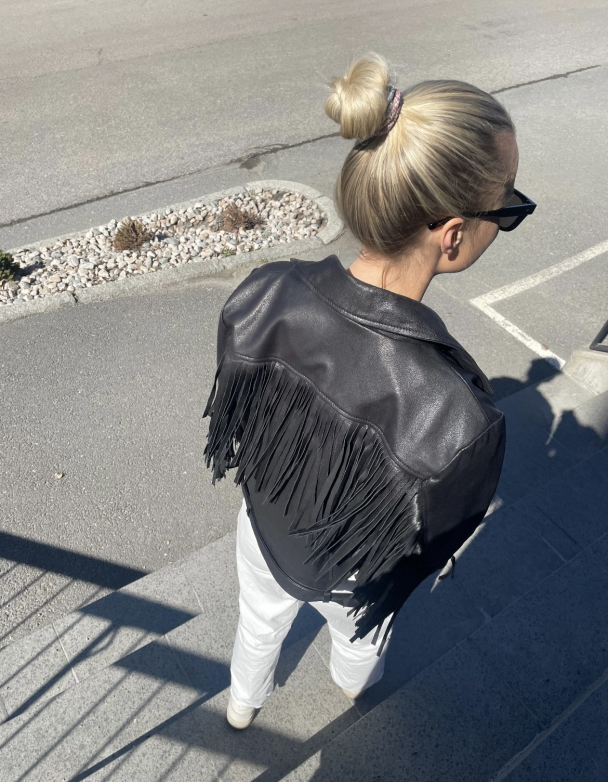 Y.A.S Freya Fringe Leather Jacket - Image 1